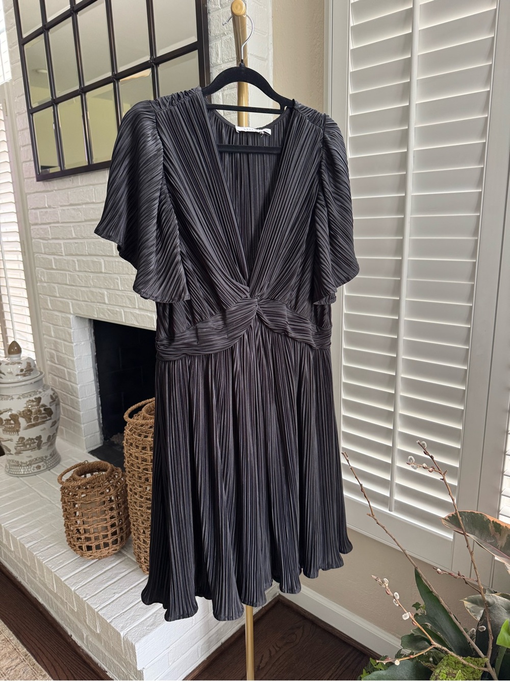 Lush Satiny Short Sleeve Dress NWOT